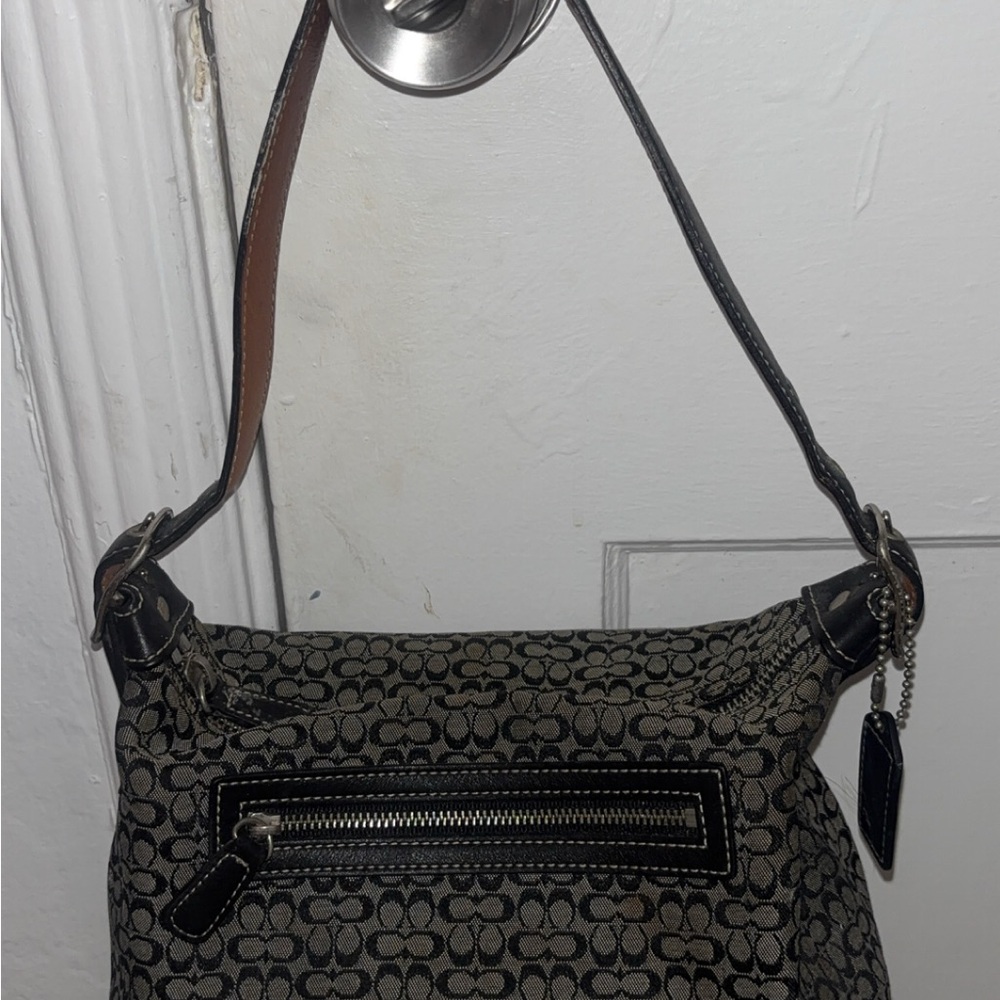 Elegant Black and Brown Coach Women's Bag
